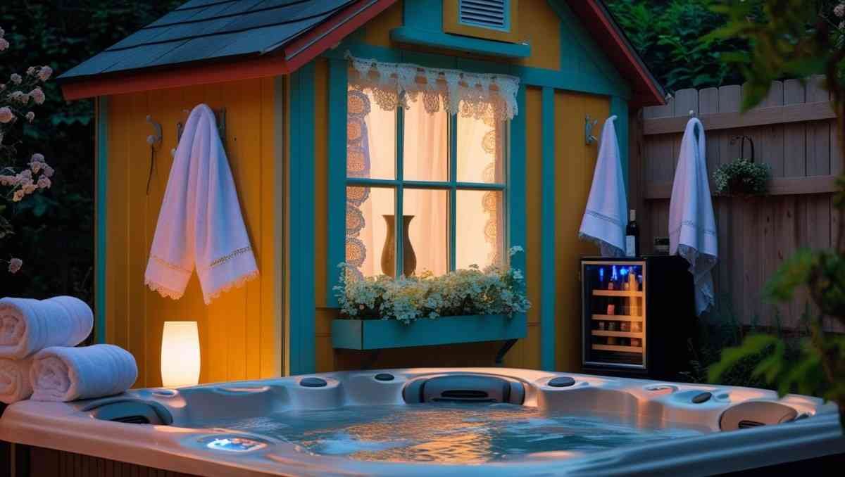 Garden Shed + Tub = Tiny Spa