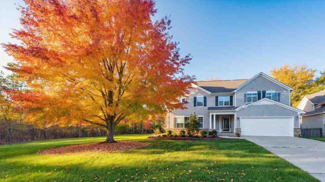 Celebration maple tree enhancing the curb appeal of a suburban home