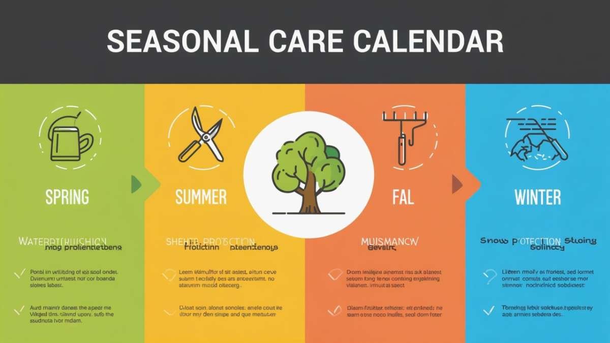 Monthly tree care calendar for celebration maple maintenance